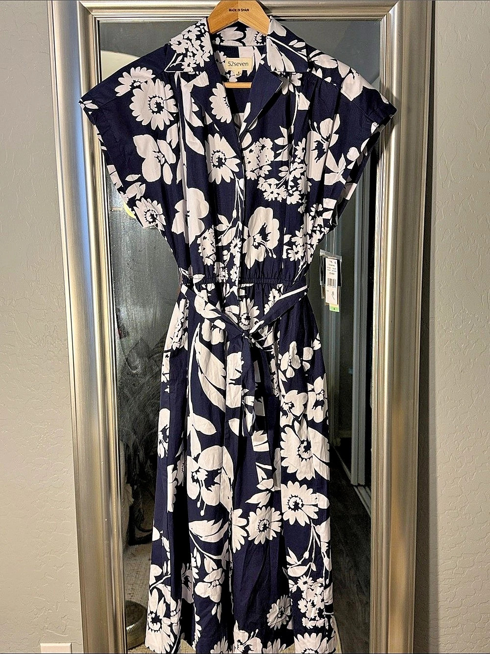 52seven Floral Dress in Blue & White
